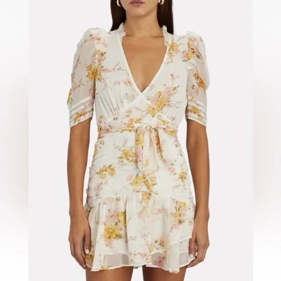 Loveshackfancy Arlo Mini Dress Sunshine Yellow Silk Size US 2 / XS - Picture 3 of 5